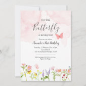 Kleine Schmetterlingsmädchen - Einladung zum Gebur (Vorderseite)