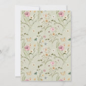 Kleine Schmetterlingswaage Grüne Flora Girl Babydu Einladung (Rückseite)