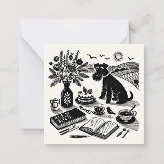 Kleine Schnauzer-Note Mitteilungskarte (Vorderseite)