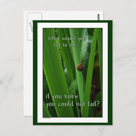 Kleine Schnecke "Wenn du nicht versagt werden könn Postkarte (Vorne/Hinten)