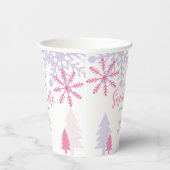Kleine Schneeflocke auf dem Weg Babydusche Winter Pappbecher (Rechts)