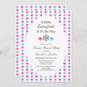 Kleine Schneeflocke auf dem Weg zur Aufdeckung des Einladung (Vorne/Hinten)