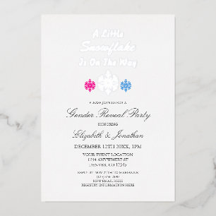 Kleine Schneeflocke auf dem Weg zur Aufdeckung des Folieneinladung