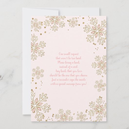 kleine Schneeflocke Babydusche Einladung Girl (Rückseite)