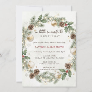 Kleine Schneeflocke Christmas Baby Shower Einladung
