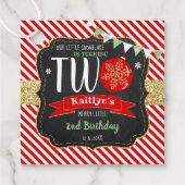 Kleine Schneeflocke drehen 2! 2. Geburtstag Geschenkanhänger (Vorderseite)