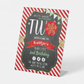 Kleine Schneeflocke drehen 2! 2. Geburtstag Sockelschild (Vorderseite)