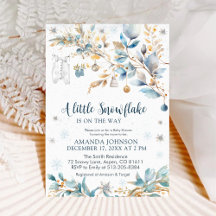 Kleine Schneeflocke Gold Winter Baby Shower  