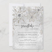 Kleine Schneeflocke ist auf dem Weg Babydusche Einladung (Vorderseite)