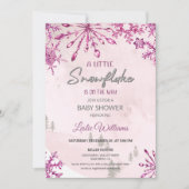 Kleine Schneeflocke ist auf dem Weg zum Winter Bab Einladung (Vorderseite)