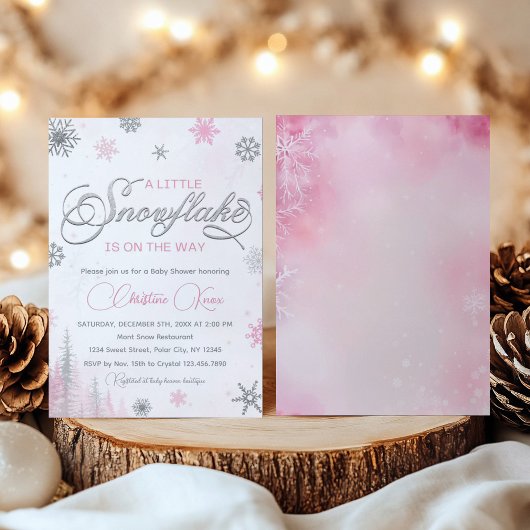 Kleine Schneeflocke ist auf der Way Winter Baby Du Einladung