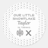 Kleine Schneeflocke jeden Geburtstag Runder Aufkleber (Vorderseite)