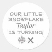 Kleine Schneeflocke jeden Geburtstag Runder Aufkleber (Vorderseite)