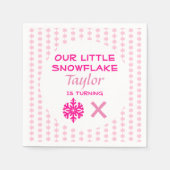 Kleine Schneeflocke jeden Geburtstag Serviette (Vorderseite)