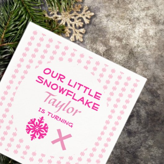 Kleine Schneeflocke jeden Geburtstag Serviette