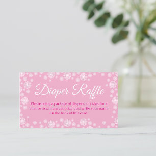 Kleine Schneeflocke rosa Babyparty-Windel-Raffle Begleitkarte