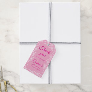 Kleine Schneeflocke rosa Mädchen-Baby-Party Geschenkanhänger