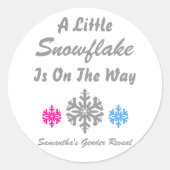 Kleine Schneeflocke unterwegs Runder Aufkleber (Vorderseite)