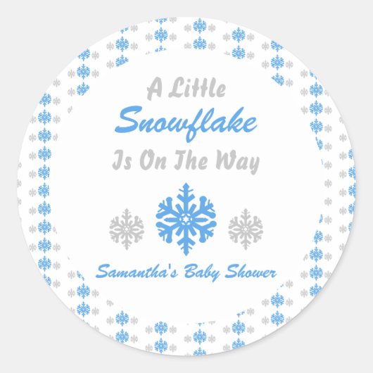 Kleine Schneeflocke unterwegs Runder Aufkleber (Vorderseite)