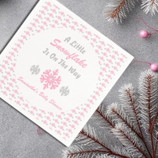 Kleine Schneeflocke unterwegs Serviette