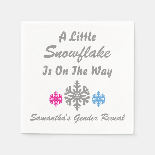 Kleine Schneeflocke unterwegs Serviette (Vorderseite)