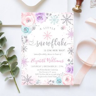 Kleine Schneeflocke Winter-Baby-Shower-Einladung Einladung