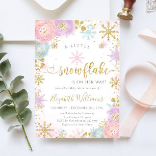 Kleine Schneeflocke Winter-Baby-Shower-Einladung Einladung