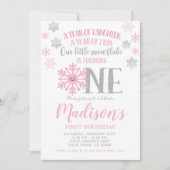 Kleine Schneeflocke, Winter ONEderland Erster Gebu Einladung (Vorderseite)