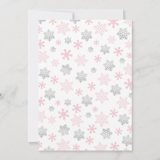 Kleine Schneeflocke, Winter ONEderland Erster Gebu Einladung (Rückseite)