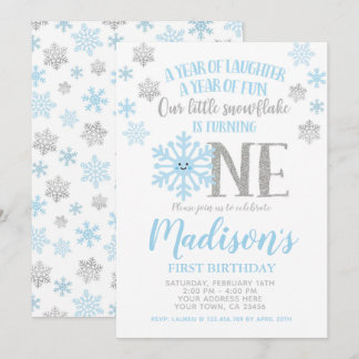 Kleine Schneeflocke, Winter ONEderland Erster Gebu Einladung