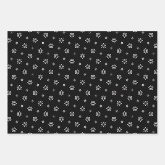 Kleine Schneeflocken und Kristalle Geschenkpapier Set (Vorderseite 2)