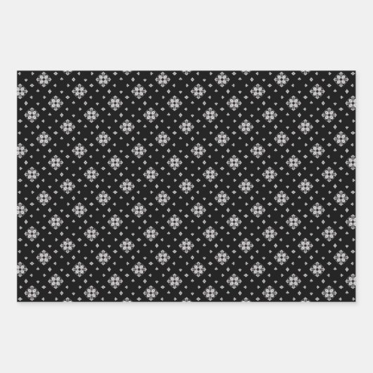 Kleine Schneeflocken und Kristalle Geschenkpapier Set (Vorderseite)