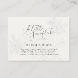 Kleine Schneeflocken-Winter-Babydusche bringt Buch Visitenkarte