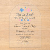 Kleine Schneeflocken-Winter-Geschlechtsoffenbarung Acryleinladungen (Vorderseite)