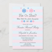 Kleine Schneeflocken-Winter-Geschlechtsoffenbarung Einladung (Vorderseite)