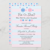 Kleine Schneeflocken-Winter-Geschlechtsoffenbarung Einladung (Vorne/Hinten)