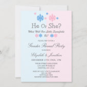 Kleine Schneeflocken-Winter-Geschlechtsoffenbarung Einladung (Vorderseite)