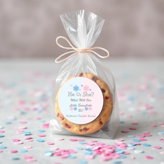 Kleine Schneeflockendarstellung Runder Aufkleber