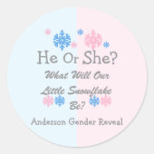 Kleine Schneeflockendarstellung Runder Aufkleber (Vorderseite)