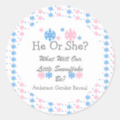 Kleine Schneeflockendarstellung Runder Aufkleber (Vorderseite)