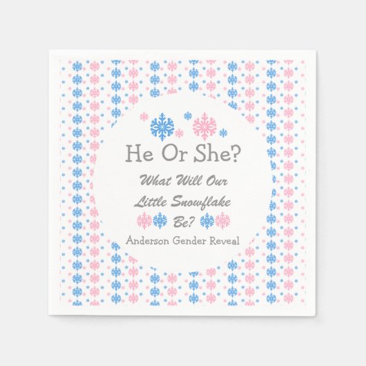 Kleine Schneeflockendarstellung Serviette (Vorderseite)