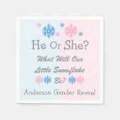 Kleine Schneeflockendarstellung Serviette (Vorderseite)