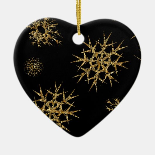 Kleine Schneeschätze in der Nacht Keramikornament (Vorne)