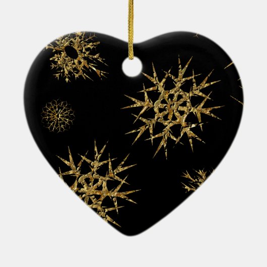 Kleine Schneeschätze in der Nacht Keramikornament (Hinten)