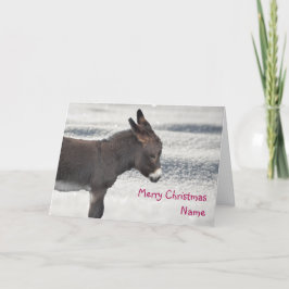 Kleine Schokolade Donkey Schneeweihnachtskarte Feiertagskarte