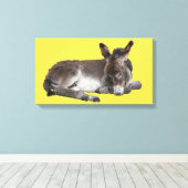 Kleine Schokolade Esel Babyfohlen ablegen Leinwanddruck (Insitu (Holzboden))