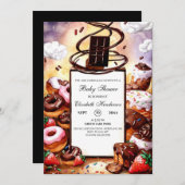 Kleine Schokoladendusche Einladung (Vorne/Hinten)