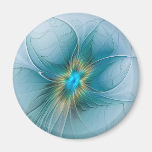Kleine Schönheit Moderne Blaue Goldene Fraktal Kun Magnet