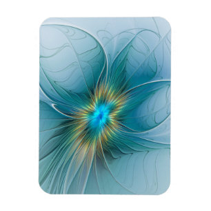 Kleine Schönheit Moderne Blaue Goldene Fraktal-Kun Magnet