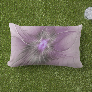 Kleine Schönheit Moderne Mauve Graue Fractal-Kunst Kissen Für Draußen